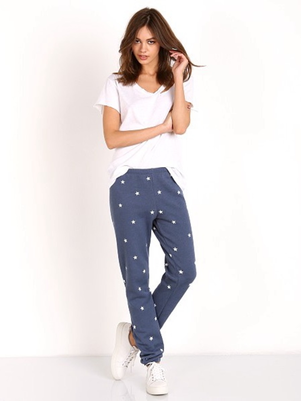 Wildfox Football Stars Navy Star Print Sweatpants